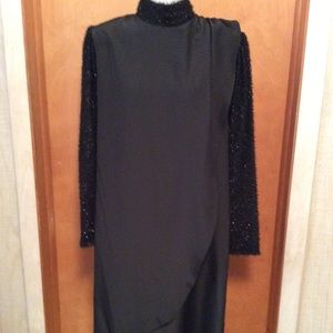Black Drape Panel Dress